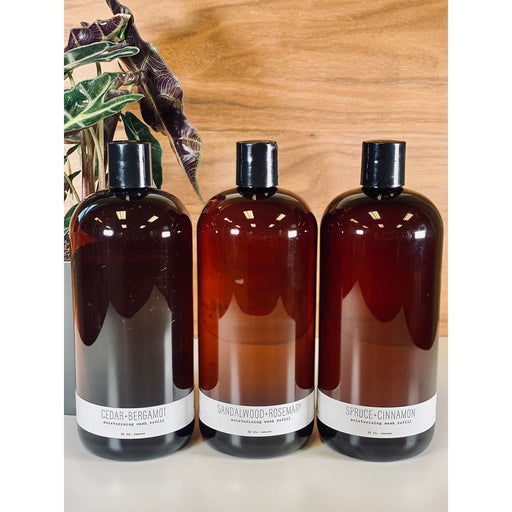 handmade. la conner Wash Refill - Woodsy Gentlemen Tan Cedar + Bergamot,Spruce + Cinnamon,Sandalwood + Rosemary