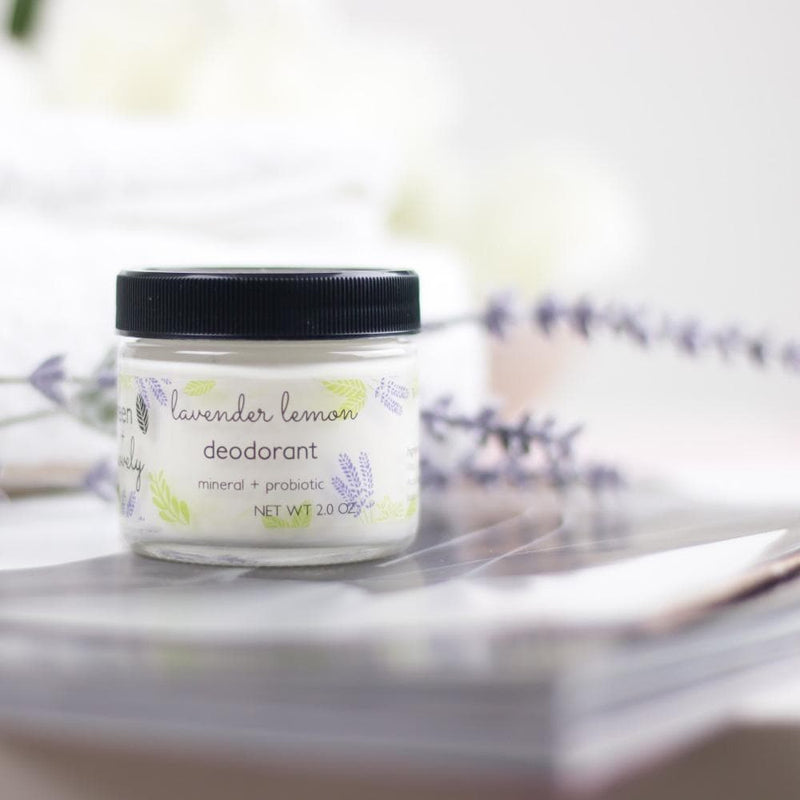 Green + Lovely DEODORANT Lavender Lemon - Mineral + Probiotic - Vegan Light Gray