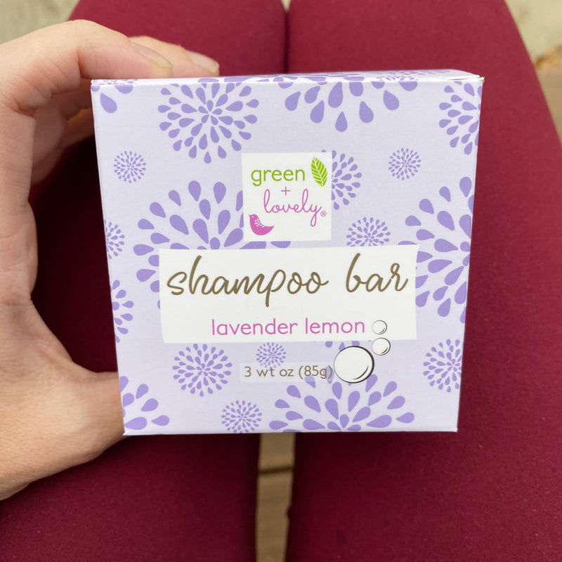 Green + Lovely Solid Shampoo Bar /// Lavender Lemon Light Gray