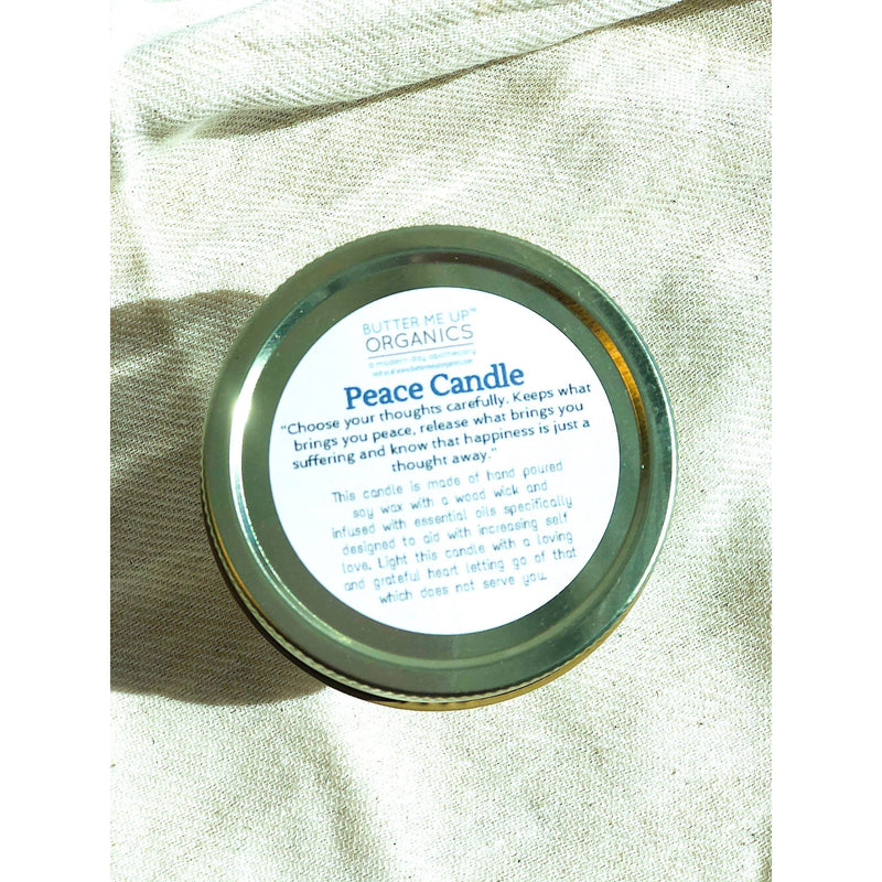 Butter Me Up Organics Peace Candle / Serenity Candle / Intention Candle / Ritual Candle / Crystal Candle / Pretty Candle / Organic Soy Wax Candle / Botanicals Metaphysical Dark Olive Green