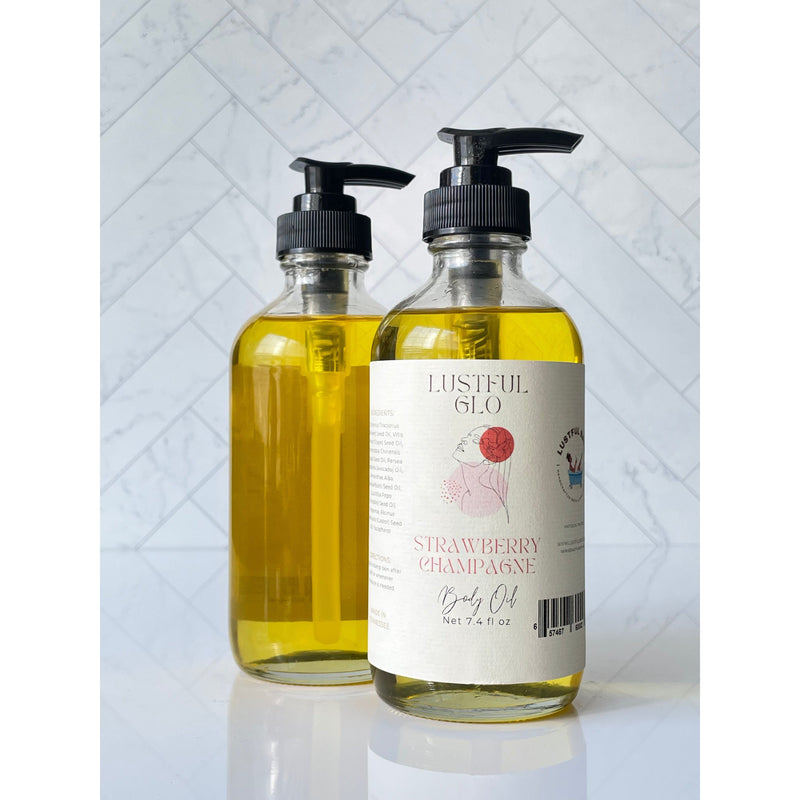 Lustful Bath, LLC LUSTFUL GLO BODY OIL Body Oil Light Gray Baby Powder / Full,Baby Powder / Travel,Basic Betty (Unscented) / Full,Basic Betty (Unscented) / Travel,Blue / Full,Blue / Travel,Cedar Musk / Full,Cedar Musk / Travel,Cherry Blossom / Full,Cherry Blossom / Travel,Cocoa Cashmere / Full,Cocoa Cashmere / Tr