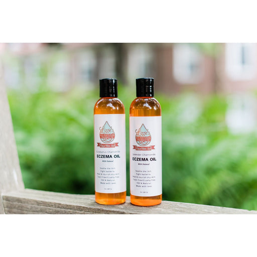 Lizzie's All-natural Products Lizzies Eczema Oil Dark Sea Green Lavender Chamomile 8 oz.,Eucalyptus Chamomile 8 oz.,Original Unscented 8 oz.,Lavender Chamomile 4 oz.,Eucalyptus Chamomile 4 oz.,Original Unscented 4 oz.