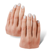 Red Iguana LLC Set of Two 3.0 Half Silicone Practice Hands (Left and Right) 3.0 Hand White Smoke Poseable / April,Non-Poseable / April