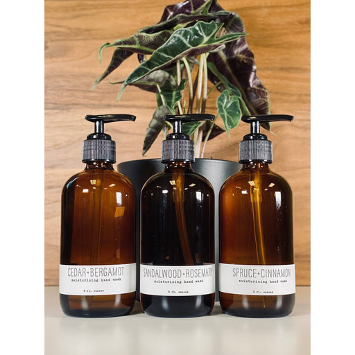 handmade. la conner Hand Wash - Woodsy Ladies Black 8 Ounces - Cedar + Bergamot,8 Ounces - Spruce + Cinnamon,8 Ounces - Sandalwood + Rosemary