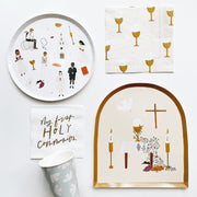Be A Heart First Communion Dinner Napkins Disposable Tableware Lavender