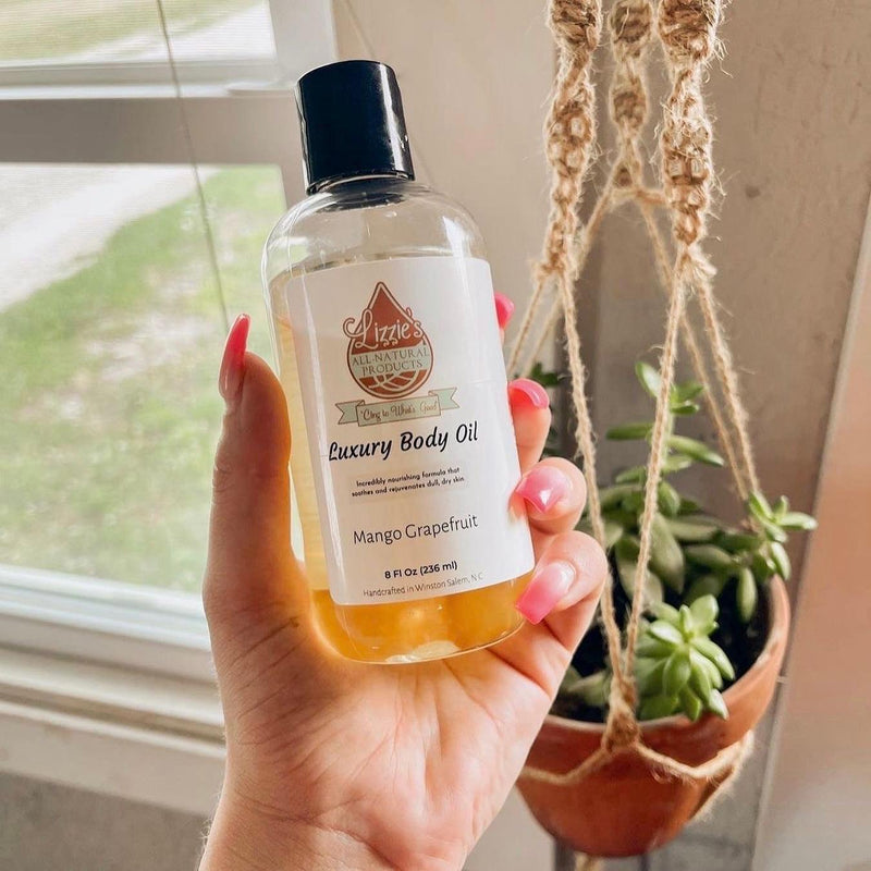 Lizzie's All-natural Products Luxury Body Oil Rosy Brown Mango Grapefruit / 8 oz
