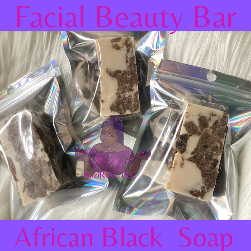 KaziRokz Facial Beauty Bar (African Black Soap) 100% Vegan / Cruelty Free Light Slate Gray