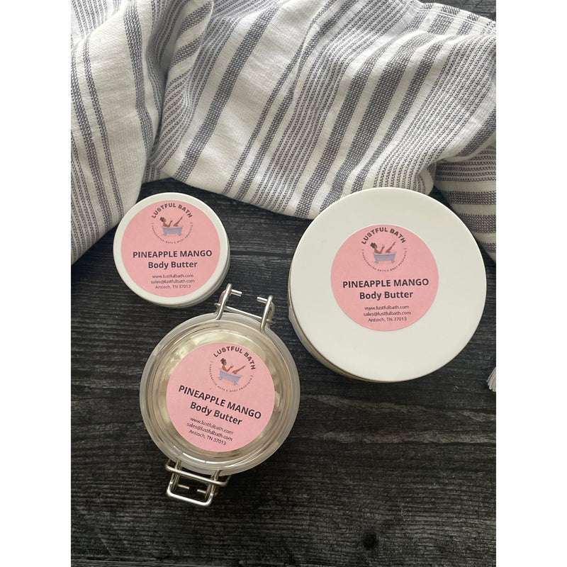 Lustful Bath, LLC PINEAPPLE MANGO BODY BUTTER Butters Gray MINI,SM,LG