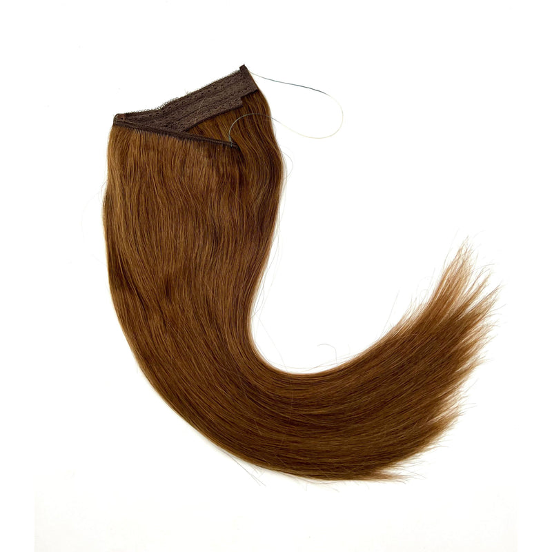 VIP Extensions VIP BandX Halo / Silky Straight 18" with Clip Hair Extension Saddle Brown 8 Ash Brown