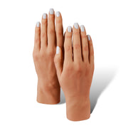 Red Iguana LLC Set of Two 3.0 Full Silicone Practice Hands (Left and Right) 3.0 Hand White Smoke Poseable / Nicole,Non-Poseable / Nicole