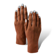 Red Iguana LLC Set of Two 3.0 Full Silicone Practice Hands (Left and Right) 3.0 Hand White Smoke Poseable / Analuisa,Non-Poseable / Analuisa