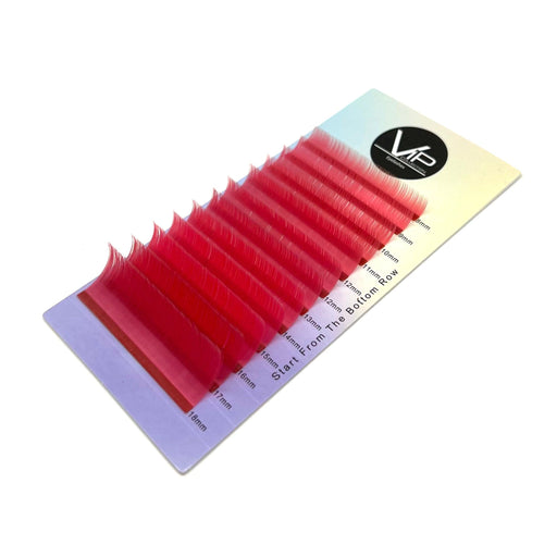 VIP Extensions VIP Colorful Lashes Eyelash Extensions Firebrick VIP Faux Mink eyelash extensions pink color 0.15 C mix 12lines
