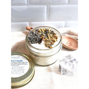 Butter Me Up Organics Peace Candle / Serenity Candle / Intention Candle / Ritual Candle / Crystal Candle / Pretty Candle / Organic Soy Wax Candle / Botanicals Metaphysical Light Gray