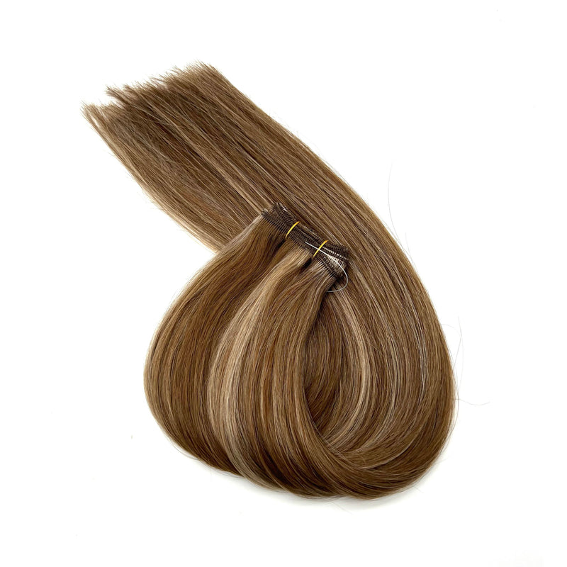 VIP Extensions Narcia Remy Siberian Weft Silky Straight - 18" Hair Extension White Smoke 18" / P8/22 - Ash Brown/ Light Blonde