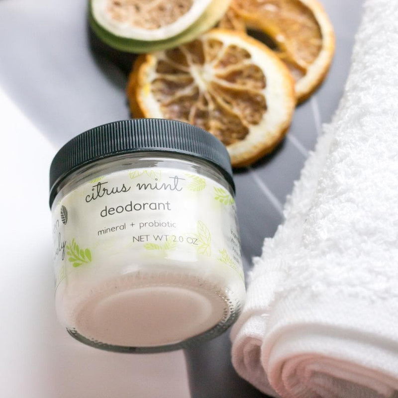 Green + Lovely DEODORANT Citrus Mint - Mineral + Probiotic - Vegan Light Gray