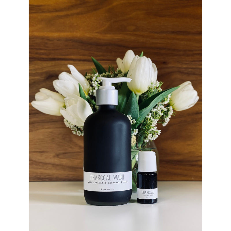 handmade. la conner Charcoal Wash Skincare Dark Olive Green 8 Ounces