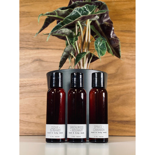 handmade. la conner Hand & Body Wash - Woodsy - 2 Ounces Ladies Dark Khaki 2 Ounces - Cedar + Bergamot,2 Ounces - Spruce + Cinnamon,2 Ounces - Sandalwood + Rosemary