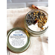 Butter Me Up Organics Peace Candle / Serenity Candle / Intention Candle / Ritual Candle / Crystal Candle / Pretty Candle / Organic Soy Wax Candle / Botanicals Metaphysical Light Gray