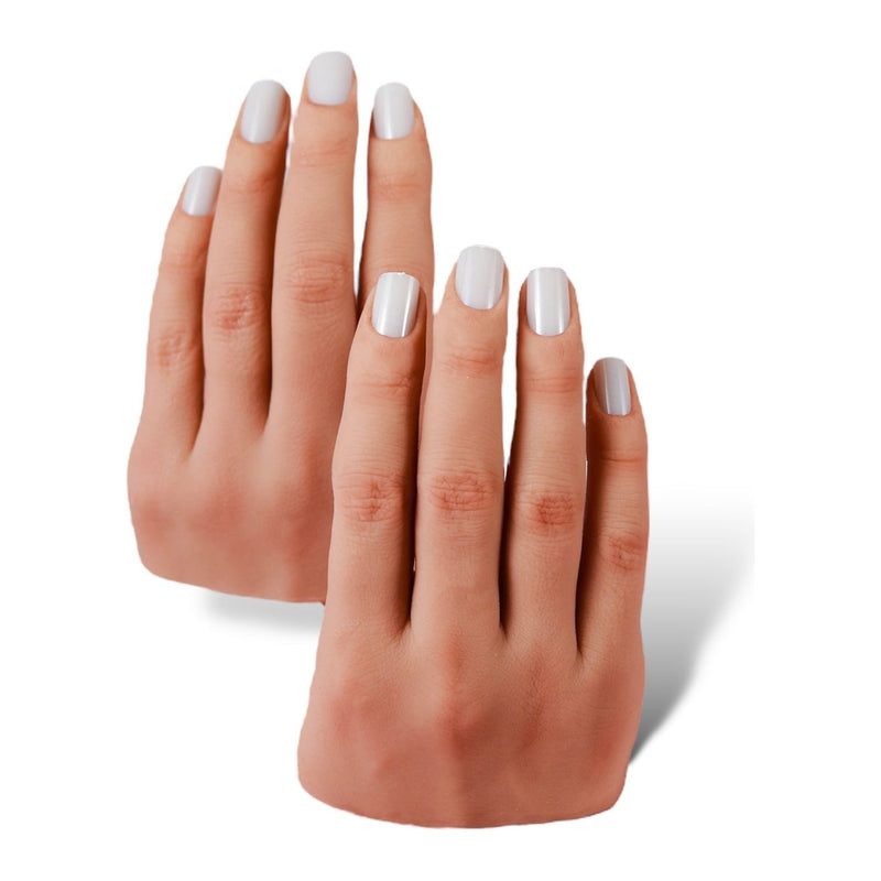 Red Iguana LLC Set of Two 3.0 Half Silicone Practice Hands (Left and Right) 3.0 Hand White Smoke Poseable / Liza,Non-Poseable / Liza