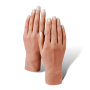 Red Iguana LLC Set of Two 3.0 Full Silicone Practice Hands (Left and Right) 3.0 Hand White Smoke Poseable / Liza,Non-Poseable / Liza