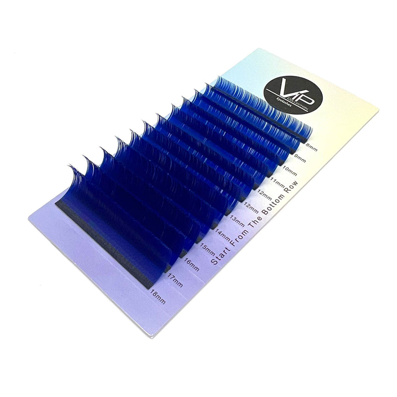 VIP Extensions VIP Colorful Lashes Eyelash Extensions Midnight Blue VIP Faux Mink eyelash extensions blue color 0.15 D mix  for 12lines