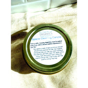 Butter Me Up Organics Space Clearing Candle/ Intention Candle / Organic Soy Candle / Candle with Crystals / Cleansing Candle Metaphysical Dark Olive Green