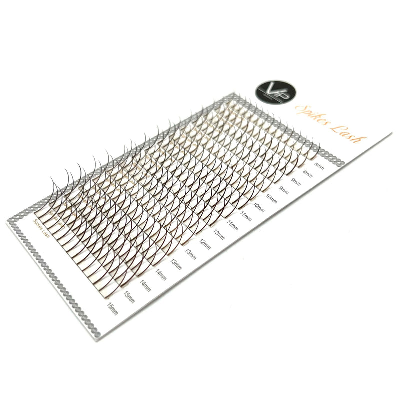 VIP Extensions VIP Spike Lashes Eyelash Extensions Light Gray 0.07 4D 15 strands per line 16 lines mix8-15 coffee C