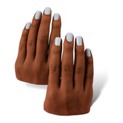 Red Iguana LLC Set of Two 3.0 Half Silicone Practice Hands (Left and Right) 3.0 Hand White Smoke Poseable / Analuisa,Non-Poseable / Analuisa
