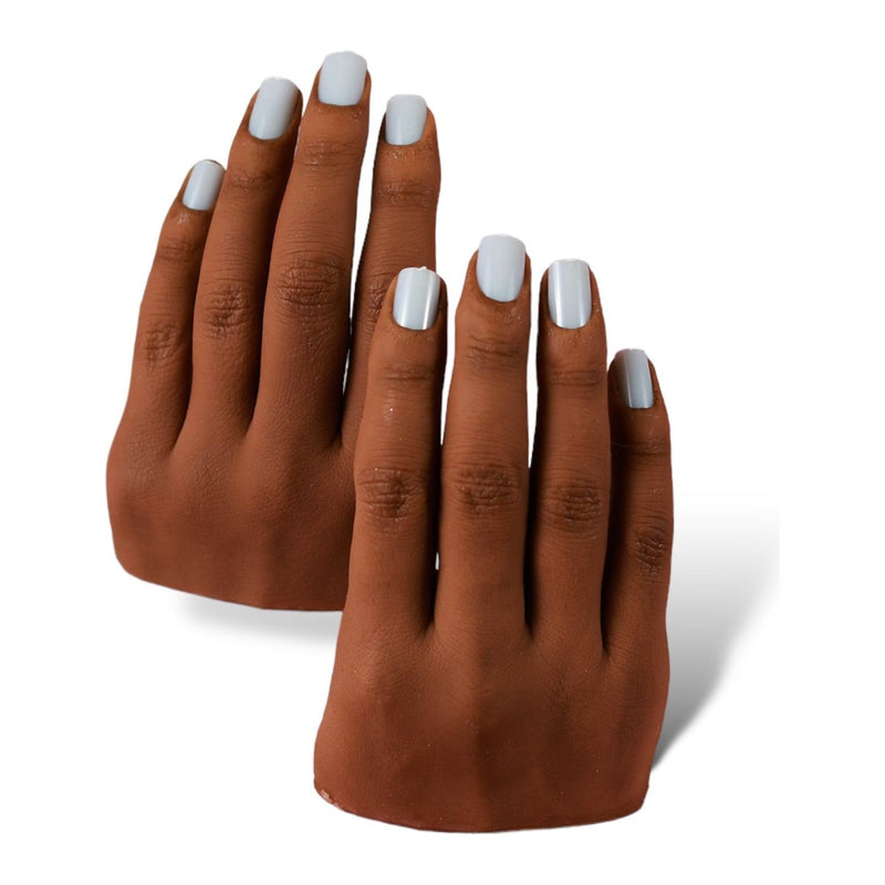 Red Iguana LLC Set of Two 3.0 Half Silicone Practice Hands (Left and Right) 3.0 Hand White Smoke Poseable / Analuisa,Non-Poseable / Analuisa