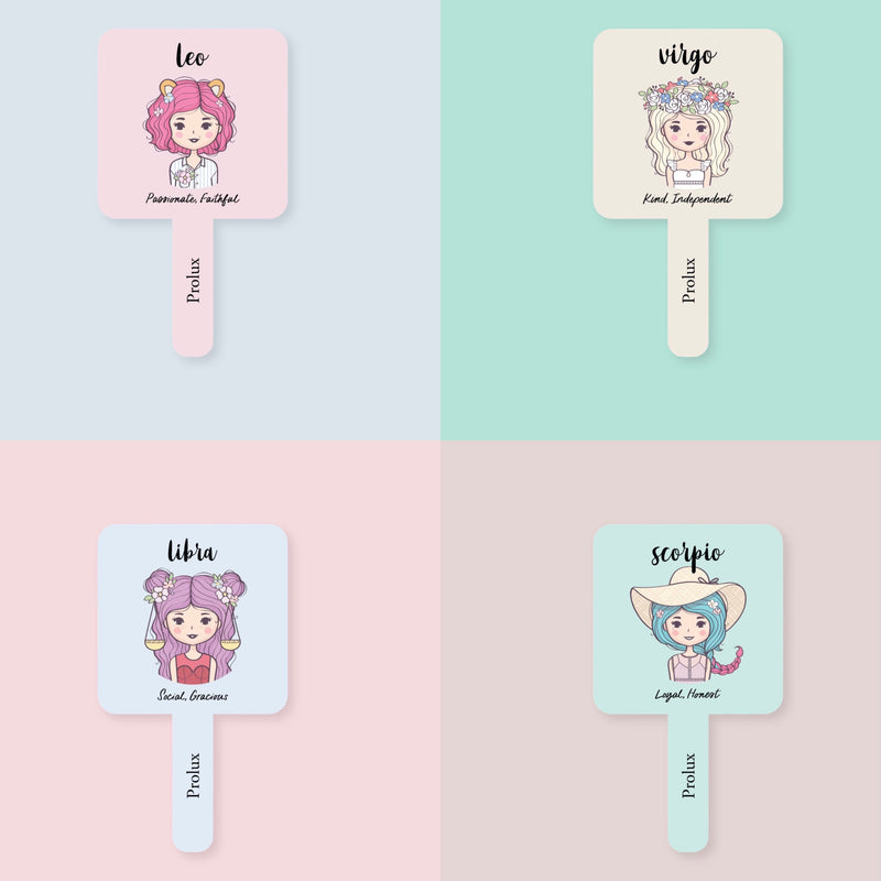Prolux Cosmetics Zodiac Mirrors - Hand Held Mirror mirrors Light Gray ARIES,TAURUS,GEMINI,CANCER,LEO,VIRGO,LIBRA,SCORPIO,SAGITTARIUS,CAPRICORN,AQUARIUS,PISCES