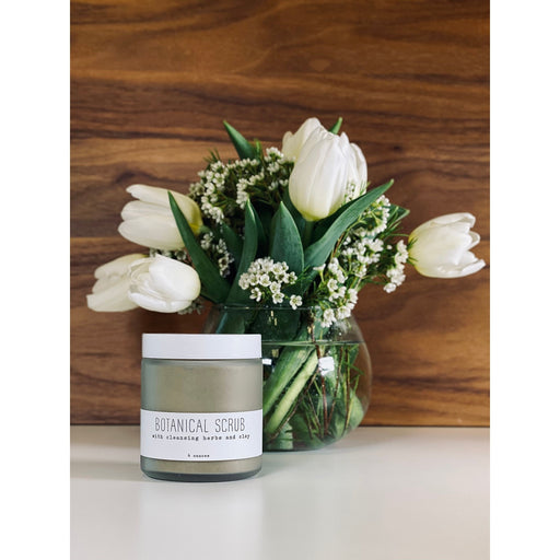 handmade. la conner Botanical Scrub Skincare Dark Olive Green 4 Ounces