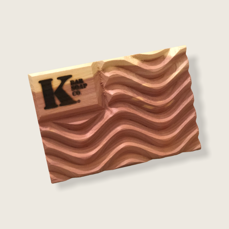 kbarsoapco Cedar 'Merica Flag Soap Dish Sienna