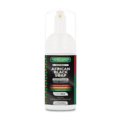 Garner's Garden African Black Soap Facial Cleanser | Men's | H2O2 Facial Cleanser White Smoke 1.7 oz Foamer (travel)