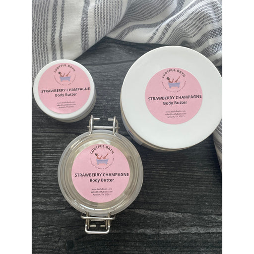 Lustful Bath, LLC STRAWBERRY CHAMPAGNE BODY BUTTER Butters Gray MINI,SM,LG