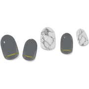 laurenbbeauty Grey & Gold Marble Gel Nail Wrap Nail Art Kits & Accessories White Smoke