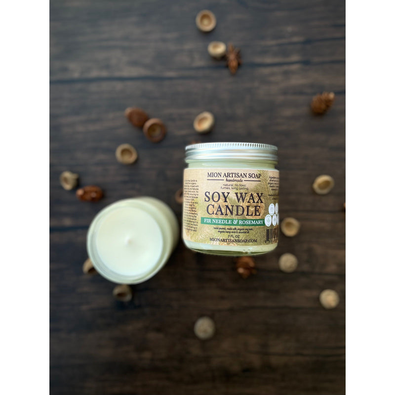 MION Artisan Soap Co. Fir Needle & Rosemary Soy Wax Candle | Long Lasting | 100% Natural Dark Slate Gray