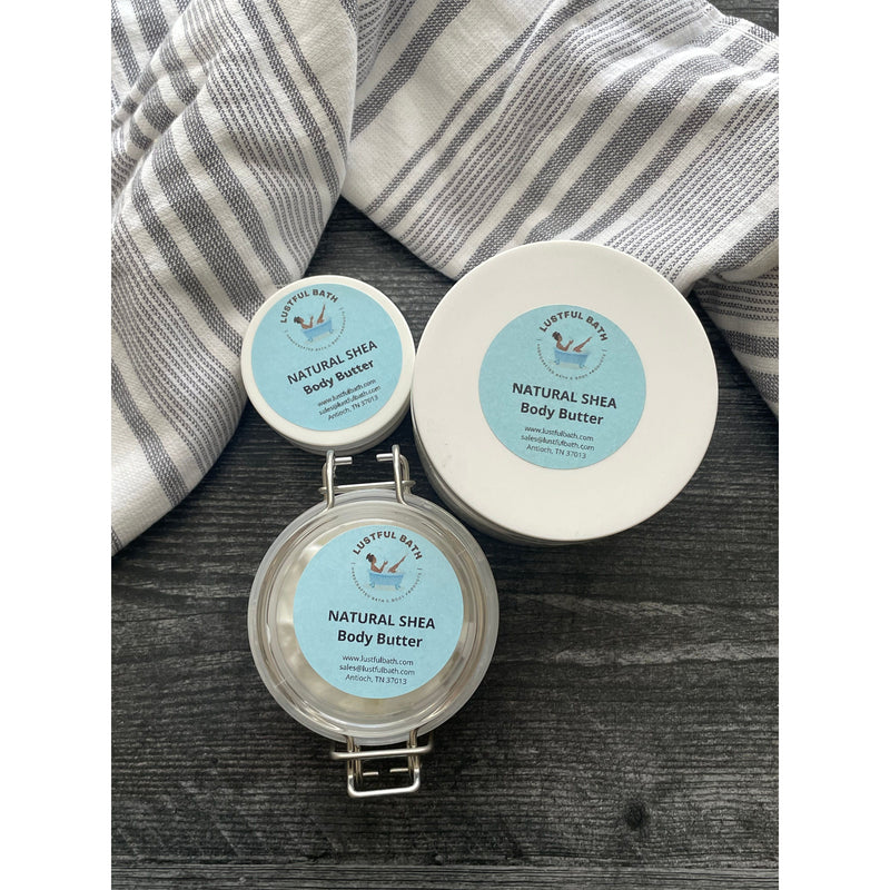 Lustful Bath, LLC NATURAL SHEA BODY BUTTER Butters Gray MINI,SM,LG