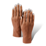 Red Iguana LLC Set of Two 3.0 Full Silicone Practice Hands (Left and Right) 3.0 Hand White Smoke Poseable / Lucy,Non-Poseable / Lucy