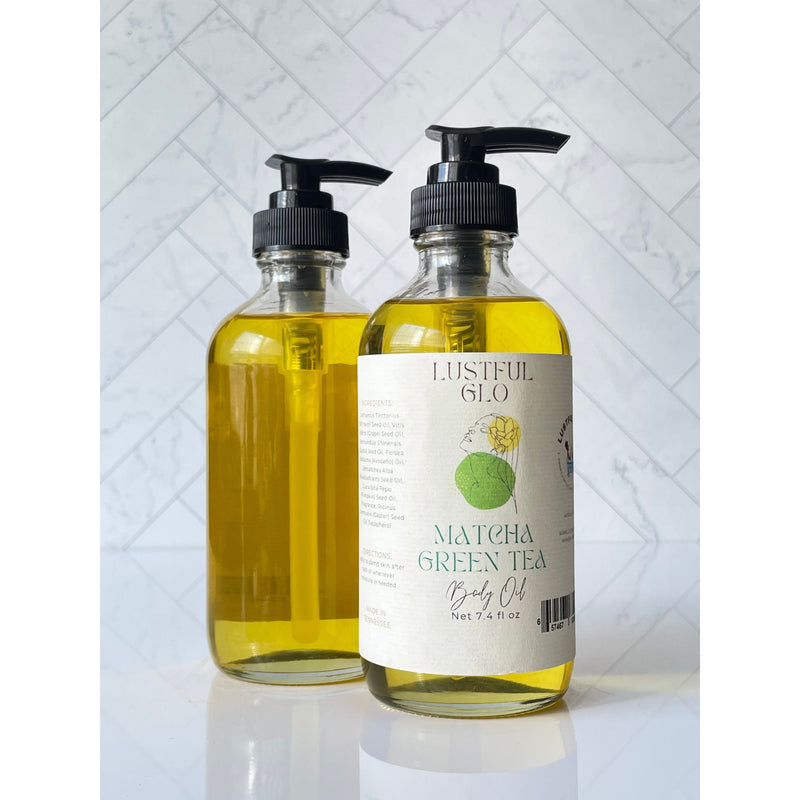 Lustful Bath, LLC LUSTFUL GLO BODY OIL Body Oil Light Gray Matcha Green Tea / Full