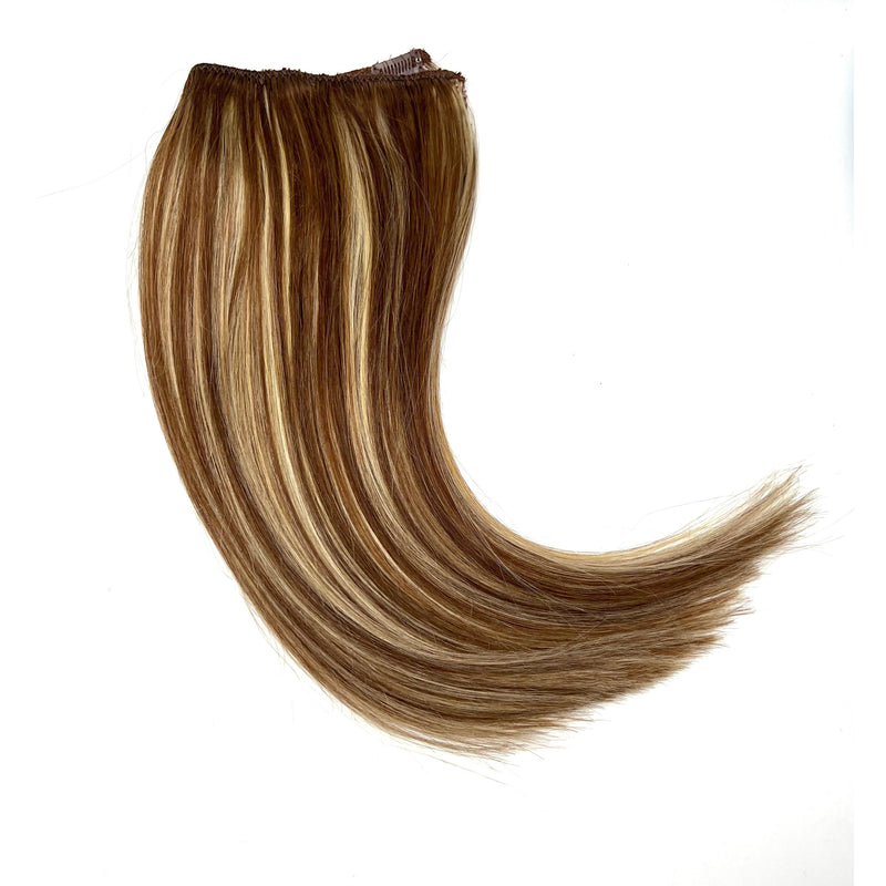 VIP Extensions VIP BandX Halo / Silky Straight 18" with Clip Hair Extension Dark Olive Green 1 Jet Black,1B Off Black,2 Dark Brown,4 Medium Brown,6 Light Brown,8 Ash Brown,10,16,22,24,27,30 Light Auburn,35,613 Bleach Blonde,18/22 Ash Blonde Highlight  Blonde,22/33D,27/613 Honey Blonde Highlight Bleach Blonde,26,130,33,350,P4/27 Chocolate Brown to