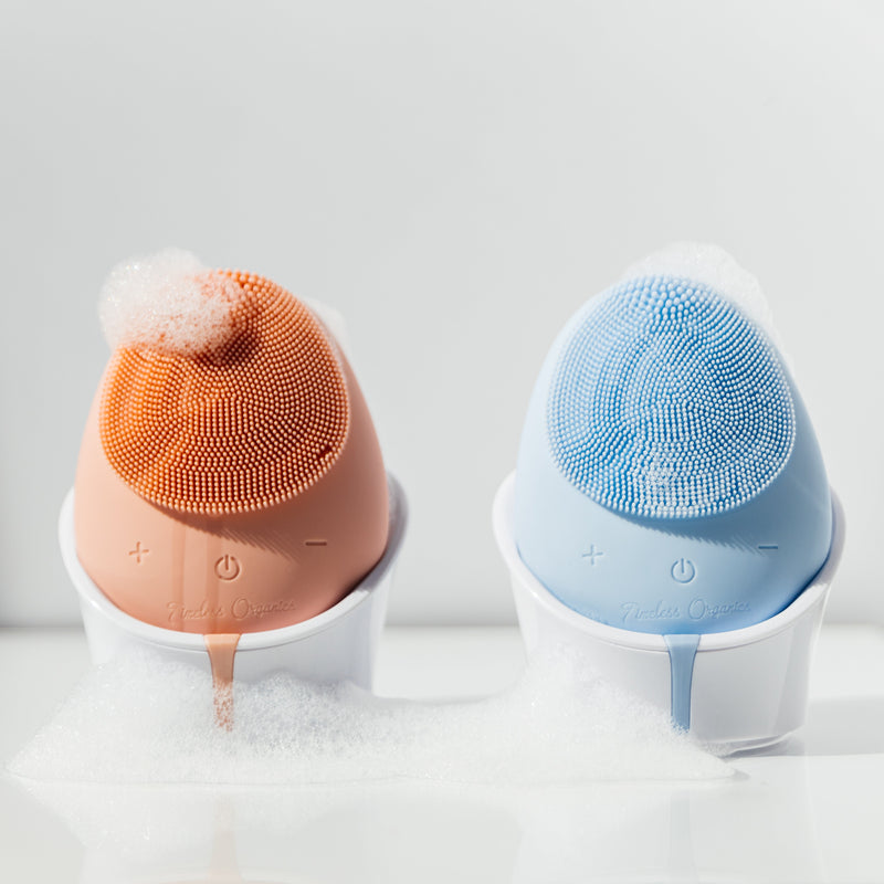 Timeless Organics Skin Care Timeless Facial Cleansing Brush Device Light Gray Powder Pink,Powder Blue
