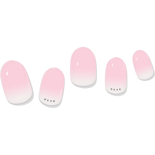 laurenbbeauty Soft Pink Gradient Embellished Gel Nail Wrap Nail Art Kits & Accessories White Smoke