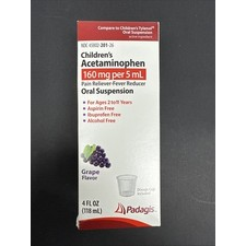 Childrens Acetaminophen Children's Acetaminophen Oral Suspension (Grape Flavor - 4 fl oz) Health Care Dark Slate Gray