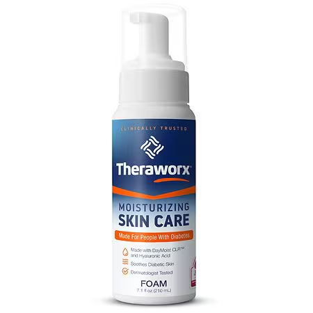 theraworx Theraworx Diabetic Moisturizing Skin Care Foam - 7.1 fl oz Skin Care Product White Smoke