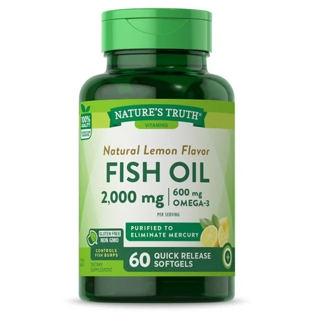 Nature's Truth Nature's Truth Fish Oil 1, 000 Mg Lemon Flavor 60 Softgels Vitamins & Supplements White Smoke