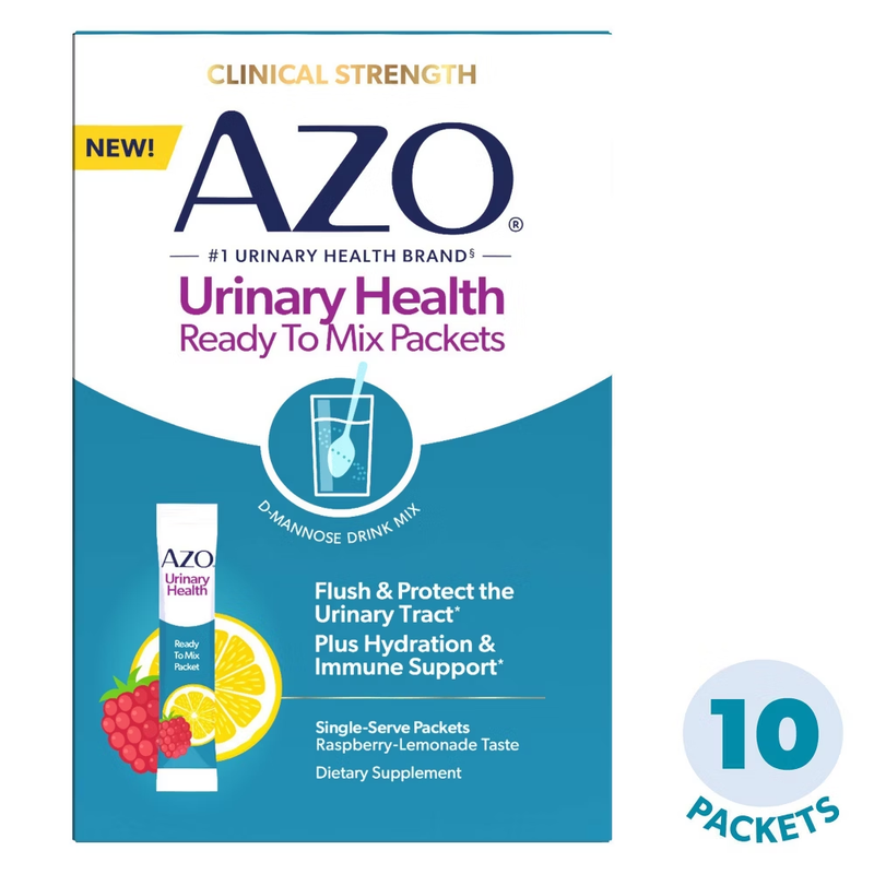 AZO AZO Urinary Health® Drink Mix – Raspberry Lemonade (10 Count) Vitamins & Supplements White Smoke