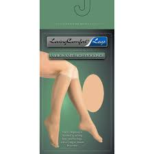 Loving Comfort Loving Comfort® Anti-Embolism Knee Highs – 15-20 mmHg (Small, Beige) lingerie Slate Gray