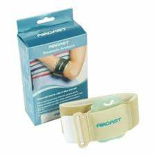Sunstar Industries Sunstar Industries Aircast Pneumatic Armb& Tennis Elbow Support Strap Black Medical Supplies White Smoke