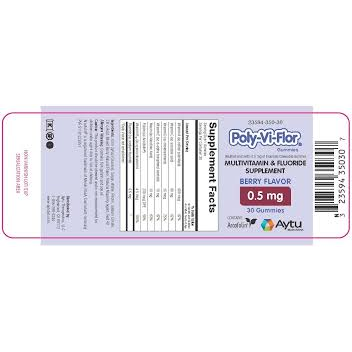 poly vi Poly-Vi-Flor® Chewable Tablets – 0.5 mg Fluoride (30 ct) Vitamins & Supplements Light Gray