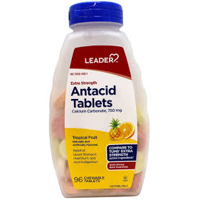 Leader Leader® Extra Strength Antacid – Tropical Fruit (750 mg) Health Care White Smoke